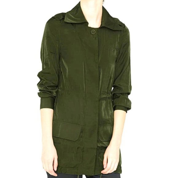 CUBIC Cargo Jacket Lightweight Fabric in Military Green Size Medium US 6 NWT - Picture 4 of 9